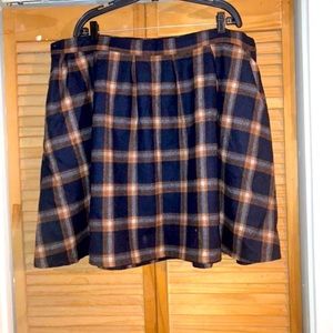 Plus Size Mod Cloth Plaid Wool Skirt